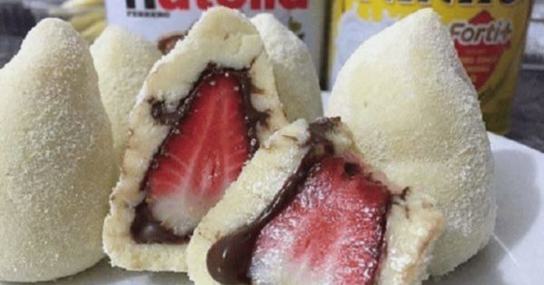 Receita De Coxinha De Leite Ninho Surpresa De Nutella E Morango Um