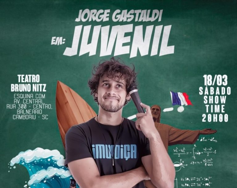 Teatro Bruno Nitz recebe comediante Jorge Gastaldi neste sábado