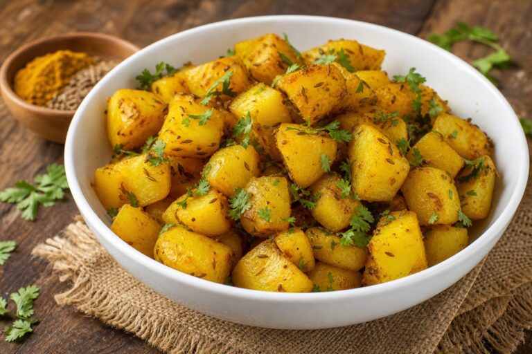 Aloo Jeera – Cubinhos de Batata Crocantes com Especiarias Indianas