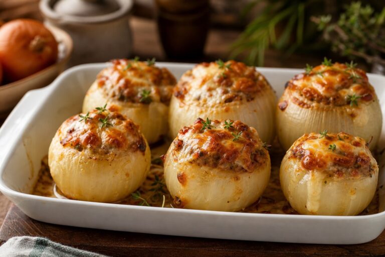 Cebola Recheada com Carne Moída e Queijo – Receita Prática e Saborosa