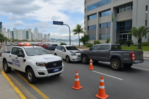 Colisão traseira entre carro e caminhonete ocorre na Martin Luther em BC