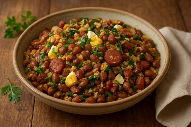 Feijão Tropeiro Mineiro com Bacon e Couve – Receita Completa na Frigideira