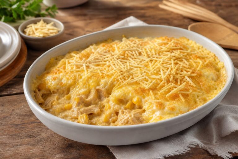 Fricassé de Frango Cremoso com Milho e Batata Palha – Receita Prática para o Dia a Dia