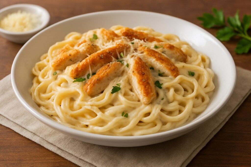 Macarrão Alfredo com Frango