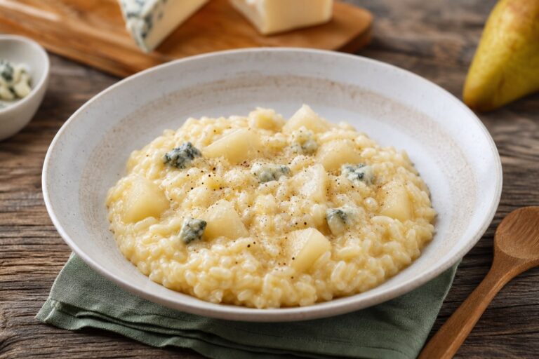 Risoto Cremoso de Gorgonzola com Pera – Receita Prática e Saborosa para Refeições Especiais