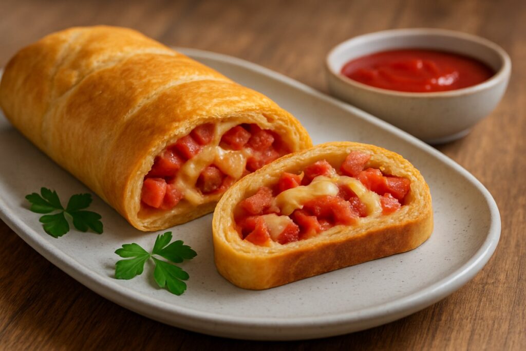 Rocambole de Calabresa e Queijo
