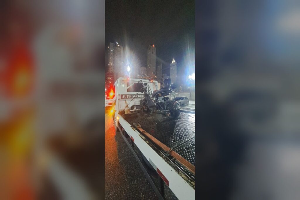 Trânsito em BC: autopropelido e ciclomotor removidos