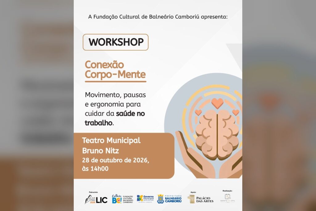 Workshop Conexão Corpo-Mente em BC adiado para 28 de outubro